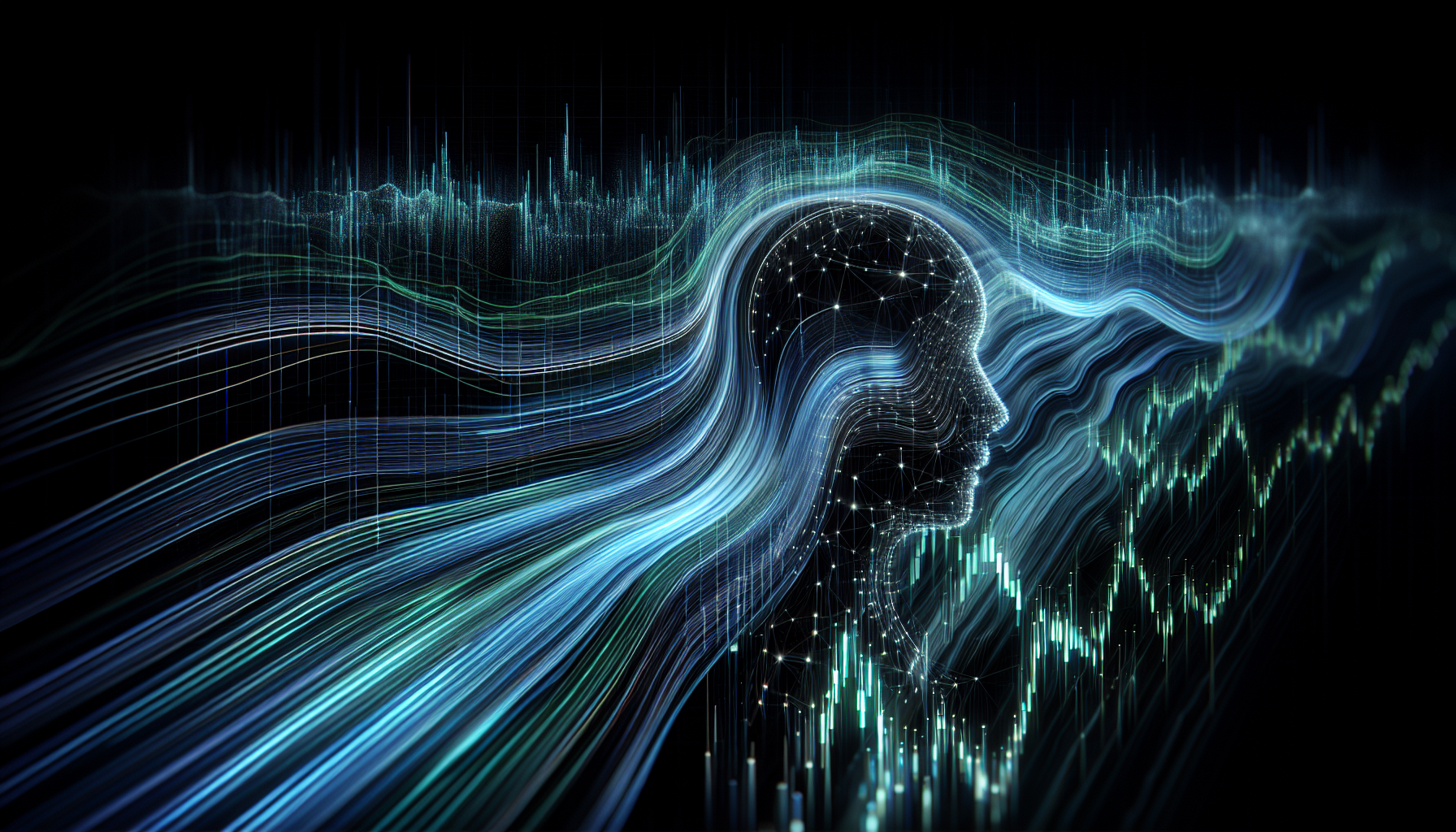 Algoritmo AI che analizza dati finanziari